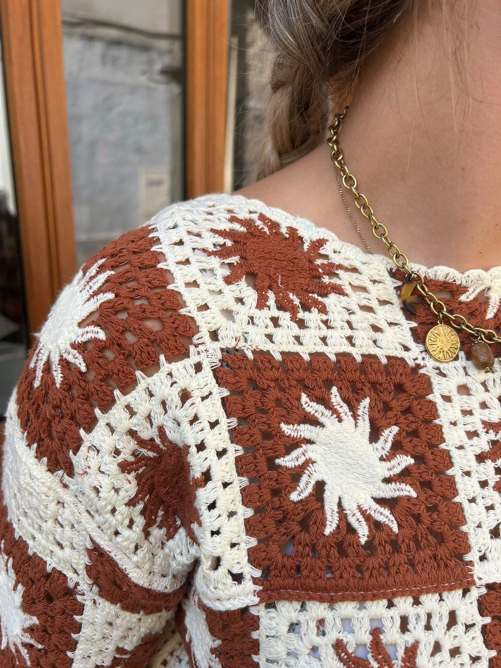 Top court en crochet coton
