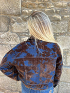 Veste en jean oversize effet velours tie & dye