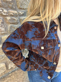 Veste en jean oversize effet velours tie & dye