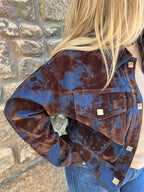 Veste en jean oversize effet velours tie & dye